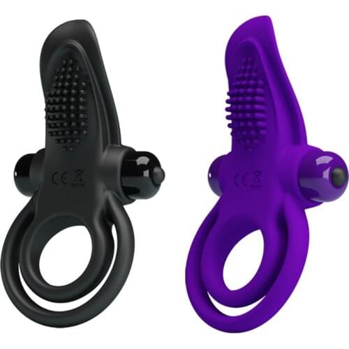 10 Speed Vibrating Penis Ring with Tongue Male Cock Ring & Clitoral G-Spot Vibrators Clitoris Stimulators Powerful Sex Toys