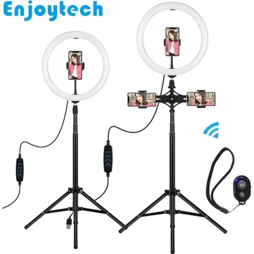 165cm Aluminum Alloy Stands Holder Extendable Tripod with 30cm LED Ring Flash Light Lamp for Youtube Tiktok Live Video Blogger