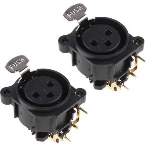 2pcs 3-Pole XLR Female Jack Panel Mount Chassis Socket Connector For Mic Guitar wholesale