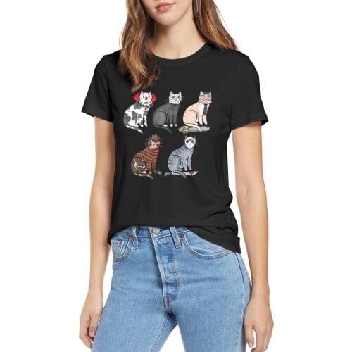 2020 fashion summer Horror Movie Scary Halloween Funny Cat Pennywise Michael Myers Jason Voorhees women Shirt men tshirt top tee