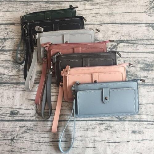 2021 New Year Fashion Women Leather Wallet ID Credit Card Holder Name Cards Case Pocket Organizer Zipper Pocket