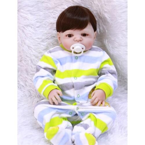 23inch 57cm reborn silicone babies Toddler dolls baby model doll fashion Dolls Birthday Gift Early Education boy reborn boneca