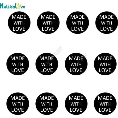 30/set Made With Love Sticker Packaging Decal Invitation Seal Party Handmade Wrapping Supplie Removable Vinyl Wall Stickers B376