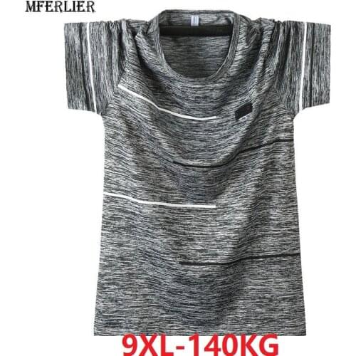 Plus size 5XL 8XL 9XL men summer T-shirts quick dyr large tshirt short sleeve tees Breathable soft t-shirt 54 56 58 52