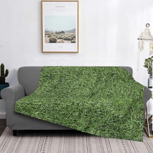 Astroturf Lush Green Turf Grass Athletic Field Texture Blanket Bedspread Plaid