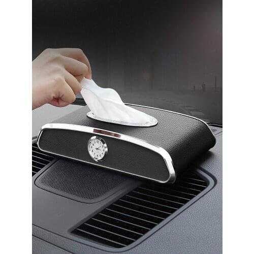 Auto Tissue Box Cover Bracket PU Leather Black Towel Pad Paper Block Type Accessories Sunshade Storage Bag