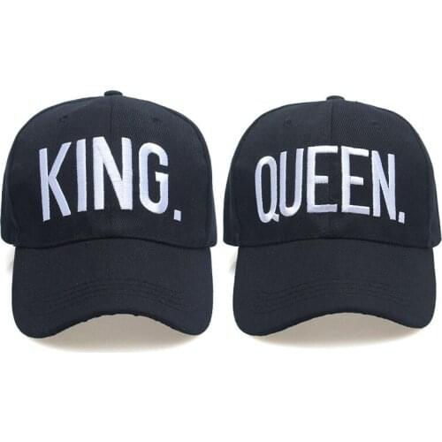 2017 Hot Selling KING QUEEN Letter Embroidery Baseball Cap Couples Hip Hop Snapback Cap for Man Hat Women bone aba reta gorr