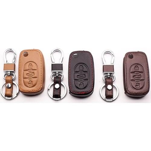 The latest leather car key case for Audi A2 A3 A4 A6 TT high quality leather car key cover 3button folding car styling Car walle