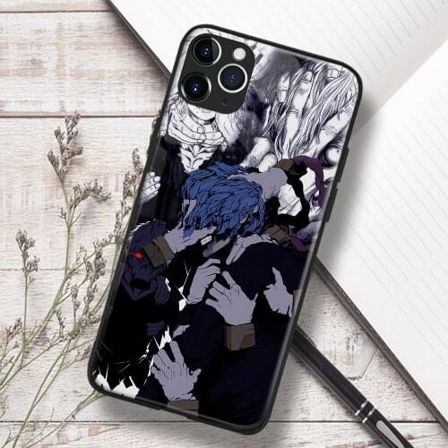 Tomura Shigaraki My Hero Academia Anime Soft TPU Glass Phone Case for IPhone SE 6s 7 8 Plus X Xr Xs 11 12 Mini Pro Max Samsung