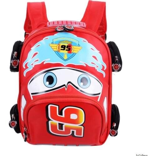 Car School Bags for Boys Girls Cute Bear Kids Backpacks Waterproof Orthopedic Knapsack Grade 1-3-5 Student Book Satchel