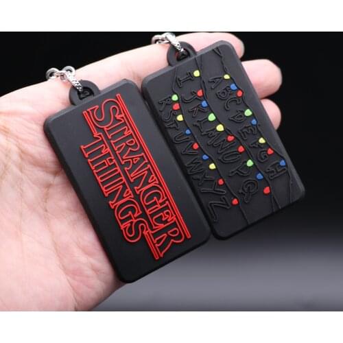 Hot New Movie Stranger Things Key Chain Cosplay Badge Will Bulb Wall Dustin Key Ring Facny Gift