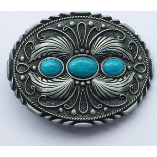 Mens Womens Western Style Turquoise Stone Belt Buckle Cowboy Cowgirl Belt Buckle