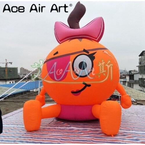 Customized 210 D Oxford cloth cute orange inflatable model ,Cartoon for outdoor events or advertising