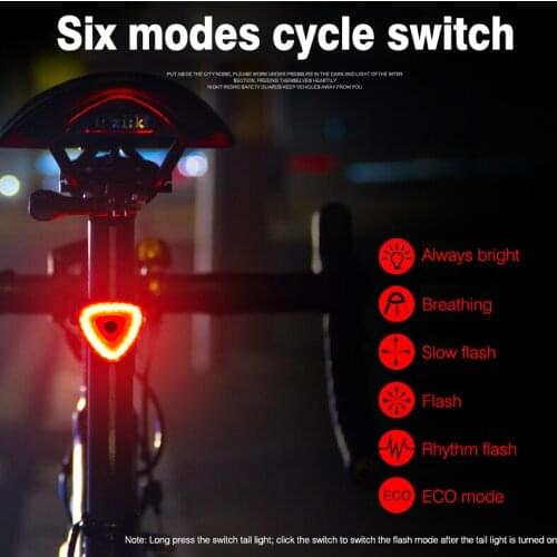 Intellisense bicycle taillights brake light USB charging waterproof bicycle light night riding accessories