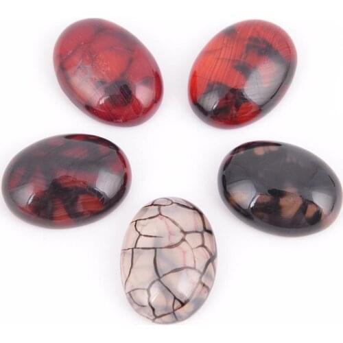Reddish Black Dragon Veins Cabochon Pebble Beads for Handmade Jewelry Accessories Four Sizes No Hole 1PC J165