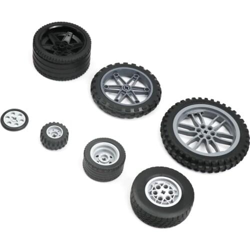MOC Technic Building Blocks Parts Tires Wheels for Technic Sets Robot Car Truck Motorcycle Educational Toys for Children Kids