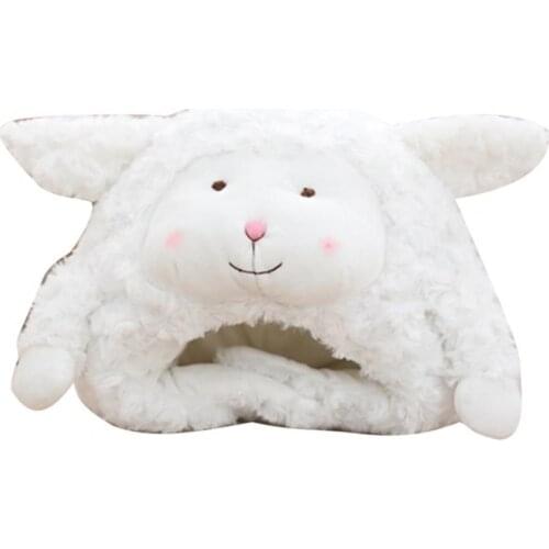 Cute Cartoon Sheep Pattern Plush Hat Funny Doll Toy Photo Shooting Props Gift