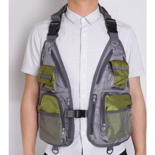 Fly Fishing Vest Multifunction Breathable Chest Bag Adjustable with net D-ring Fishing Vests for Men and Women