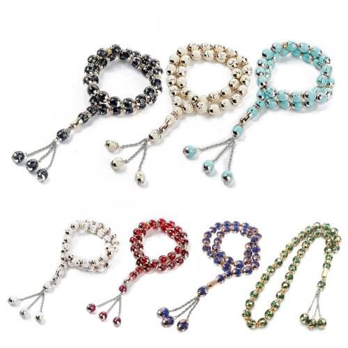 Muslim Prayer Beads Round Bead Tasbih Allah Rosary Islamic Tasbeeh Scriptures Tasbih Worship Jewerly