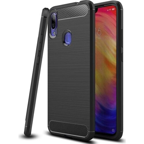 Soft case for Xiaomi Redmi Note 7 case Carbon Fiber Texture soft TPU Silicone bumper ON back cover for Redmi Note 7 Pro case