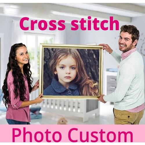 Photo Custom Cross Stitch Kits Embroidery Needlework Sets Baby Wedding Couple Diy Customization Cross Stitch Kit
