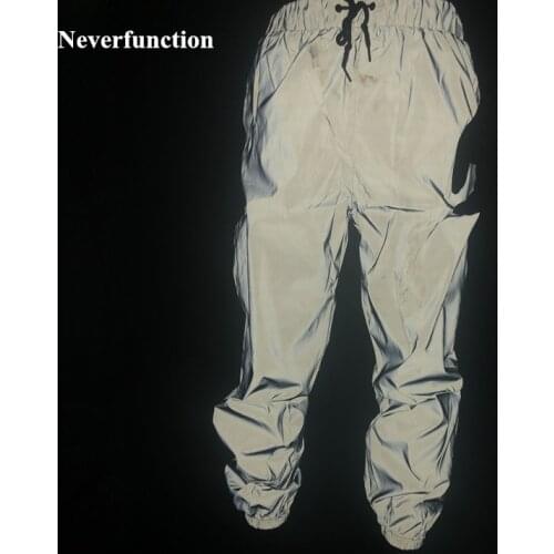 2019 New Men Streetwear Night Dance full reflective joggers Pants Harajuku waterproof Hip Hop Elastic waist sweatpants Trousers