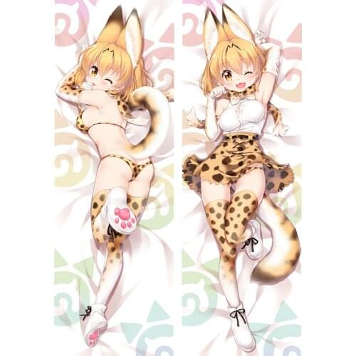 2017 update Japanese Anime Kemono Friends Serval Hugging Body Pillow Cover Case Dakimakura Body Decorative Pillow Case