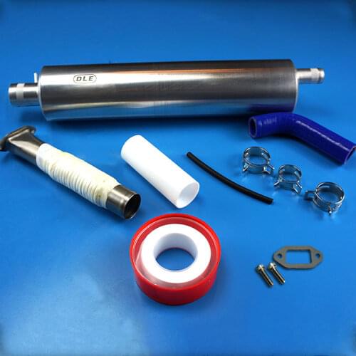 Original DLE Long Muffler Canister Exhaust Set & Parts for DLE55RA Gasoline Engine