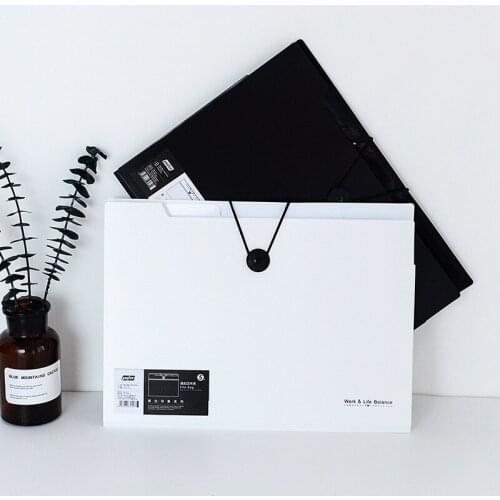 A4 folder for documents Office organizers 5/12 pockets Bag for documents File folder Fashinable white&black color Stationery