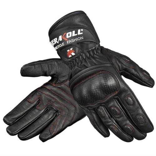 2019 New Knight Cycling protection Motorcycle Racing Gloves Motorbike Riding Glove made of Cowhide Leather black Wear resistant