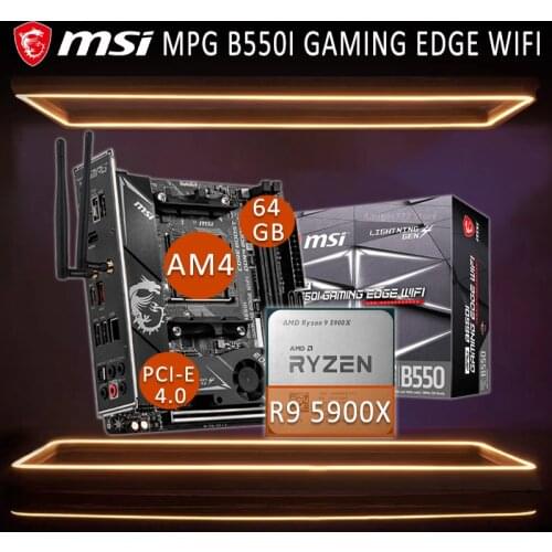 Socket AM4 MSI MPG B550I GAMING EDGE WIFI Gaming Motherboard With AMD Ryzen 9 5900X Motherboard CPU Full Combo B550 Placa-mãe