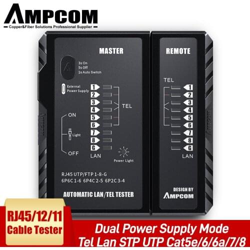 AMPCOM Network Cable Tester rj45 RJ11 Network LAN Ethernet RJ45 Cable Tester tool LAN Networking Tool network Repair