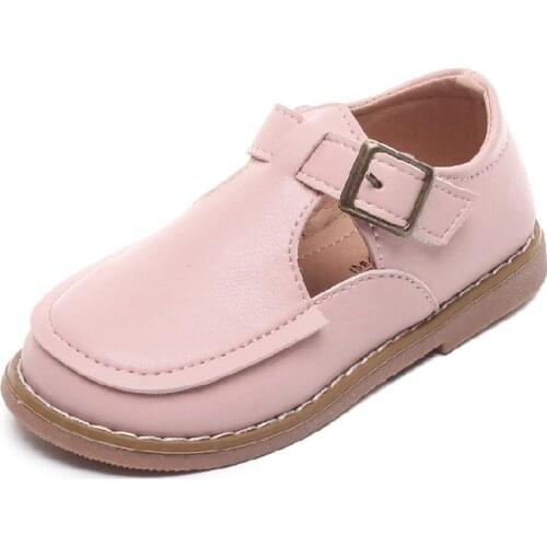 Retro Soft Leather Girls Toddler Shoes Baby Boys Flats Rubber Sole England Style Children Party Wedding Kid Casual Vintage Shoes