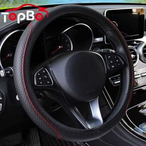 Universal Car Steering Wheel Cover Skidproof Steering- wheel Cover Embossing Leather Car-styling Decoration