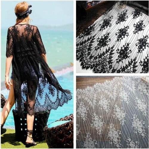 High Quality Eyelash Wedding Lace Fabric DIY Stage Slothes Handmade Material Evening Dress Fabric Width 150cm 3M/Piece