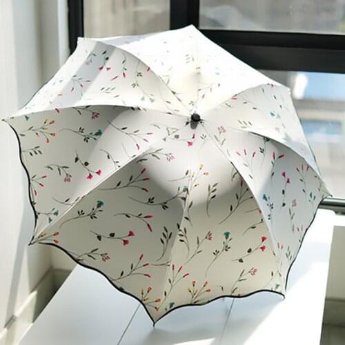 Print Floral Anti-UV Foldable Umbrella Rain Women Ultralight Windproof umbrella academy paraguas mujer guarda chuva 샤오미