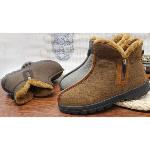 Winter warm cotton&linen shaolin kung fu monk snow short boots nun arhat shoes martial arts lay meditation shoes gray/yellow