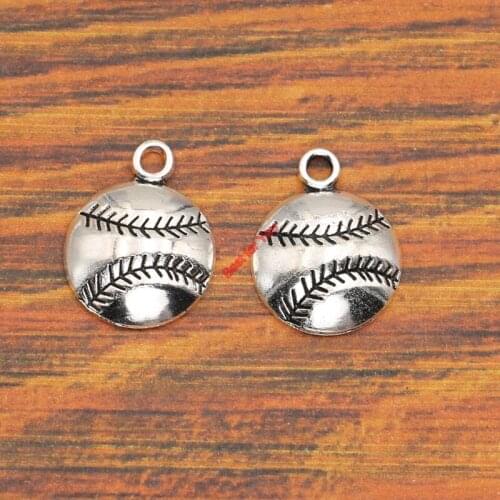 10pcs Volleyball Football Charm Pendant fit Bracelet Necklace Tibetan Silver Plated Jewelry DIY Making Accessories 18x14mm