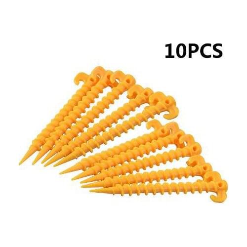 10Pcs 20cm Tent Hook Stakes Camping Tents Pegs Accessories Ground Support Nails