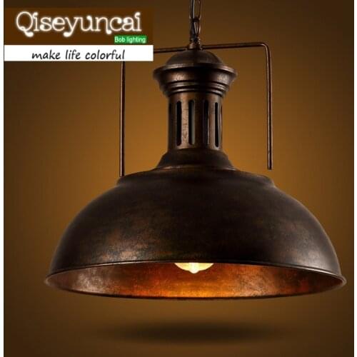 2018 LOFT bar pendant light creative personality retro American Iron Cafe Restaurant lid Nordic
