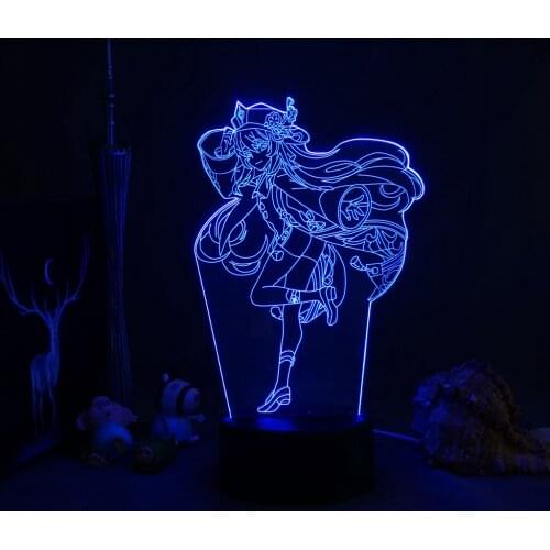 3D Genshin Impact Night Light Illusion Lamp Hot Game Light for Bedroom Decor LED Light Atmosphere Bedside Night Lamps Kids Gift