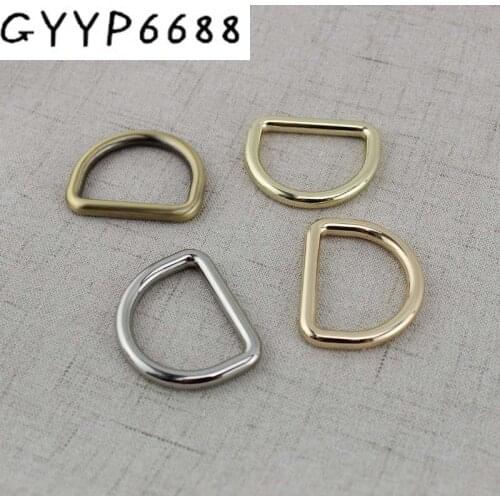 50PCS 5.0mm 32mm 19mm inch inside brushed antique brass Cast Solid D ring hardware metal d-ring for bag