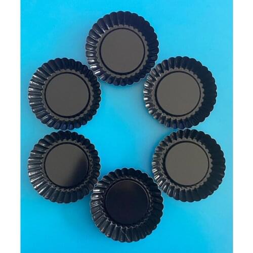 6 pcs/set Non-Stick Tart Quiche Flan Pan Molds Pie Pizza Cake Mold Removable Loose Bottom Fluted Heavy Duty pizza Pan 10*2 cm