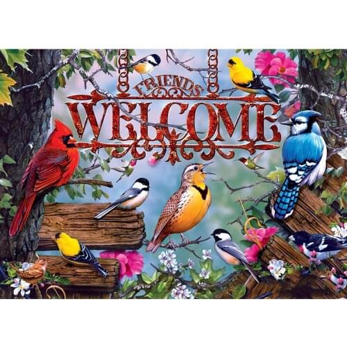 Full Square/Round drill diamond Painting Welcome birds 5D DIY diamond embroidery mosaic Decoration painting