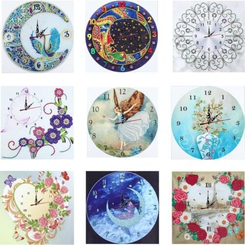 5D DIY Diamond Painting Special-shaped Dril Flowers Wall Clock Diamond Embroidery Cross Stitch Watch Diamond Mosaic Home Decor
