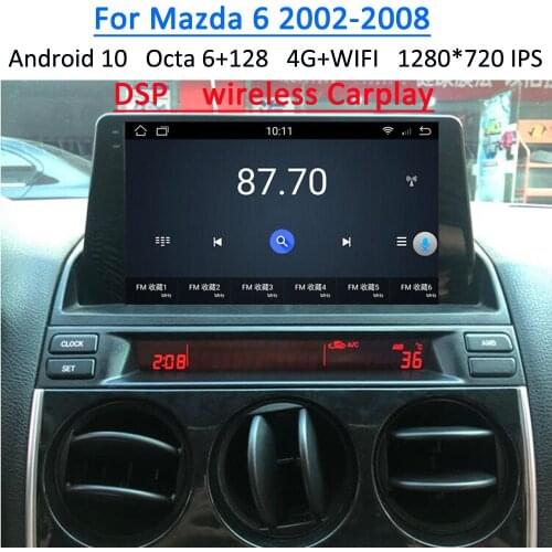 Android 10 Car Radio For Mazda 6 2002-2008 Dvd Multimedia GPS Audio Navigation Stereo Tape Recorder Headunit Carplay Touch Auto