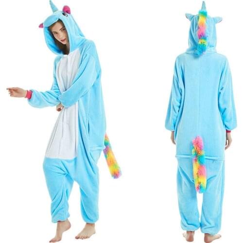 Children Unicorn Totoro Onesies Unisex Winter Stitch Panda Onesies Kids Nightwear Anime Costumes Girls Flannel Sleepwear Pajamas