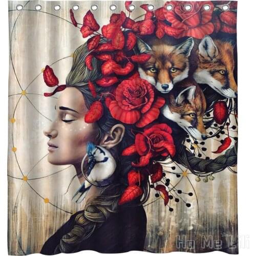 A Fantasy World Of People And Animals Design Waterproof Shower Curtain Bathroom Accessories