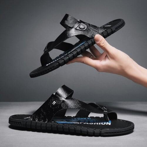 Flip erkek sandles slippers masculina herren shoes transpirables couple para rasteira safety mens roman flops ritable couro de