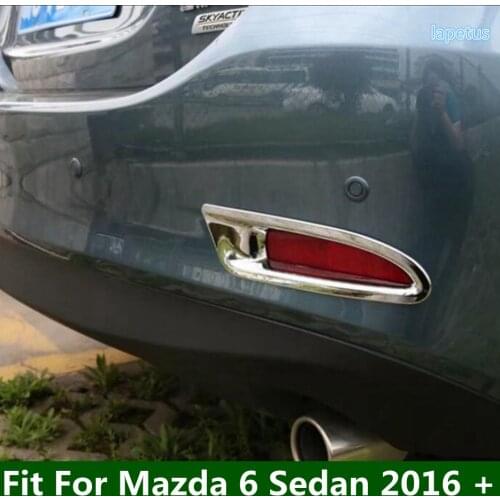 Lapetus Chrome Rear Tail Fog Light Lamp Decoration Frame Cover Trim 2 Pcs For Mazda 6 Sedan & Wagon 2016 2017